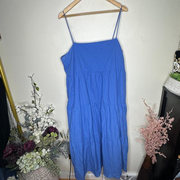 EVERLANE The Gauze Tiered Maxi Dress Blue Opal Sz XXL $148 {DD41} - Picture 2 of 5